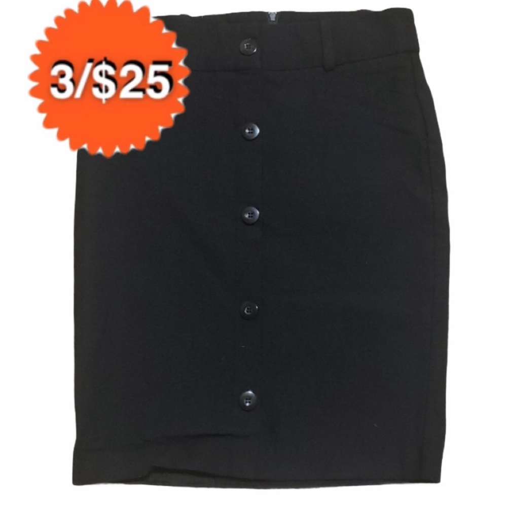 Have & Have Black Button Up Front Bod Con Skirt sz XS